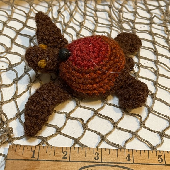 Crochet Brown & Rust Lava Bead Essential Oil Diffuser Sea Turtle Ornament SK - Picture 5 of 5